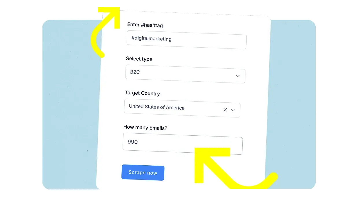 Scrape for fresh public emails by keyword or niche
