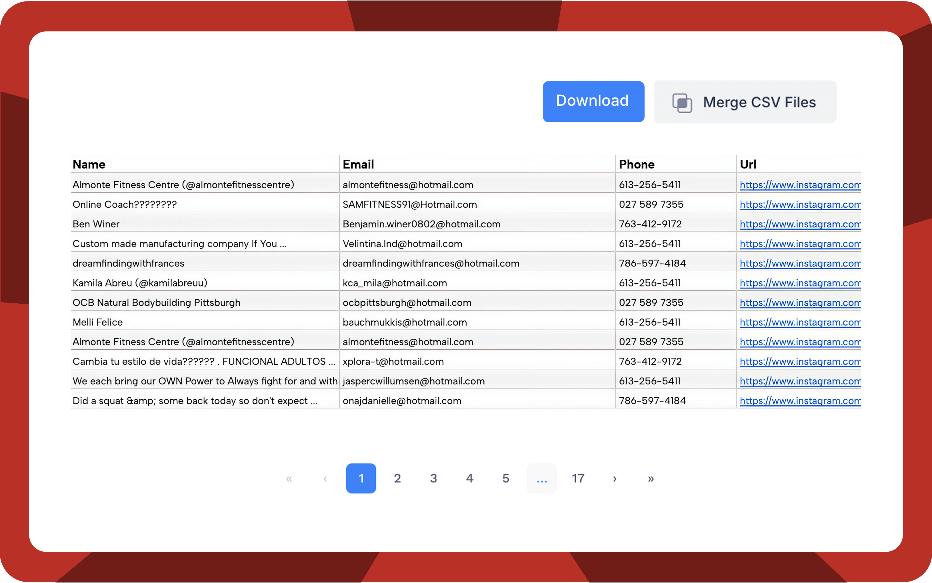 Download your contact list instantly
